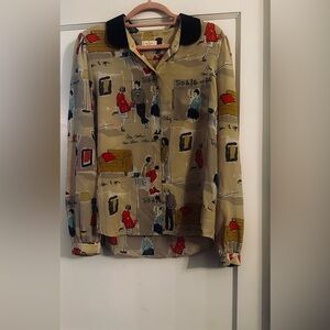 Viva La CHIC! Kate Spade silk blend blouse French hipsters having a great time.